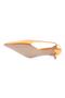 Women's Open Sides Pointed Toe Low Heel Shoes Orange Metallic 3553112821 - 5