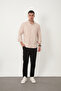 Men's Cotton Pocketless Basic Long Sleeve Shirt - Beige - 3