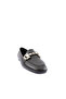59-23Y Women's Crystal Stone Buckle Shoes Black Genuine Leather - 2