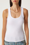 Ribbed Thick Strap Knitted Tank Top White Lhj0001 - 2