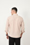 Men's Cotton Pocketless Basic Long Sleeve Shirt - Beige - 4