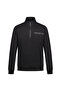 Black Regular Fit Zippered Half Turtleneck Cotton Sweatshirt