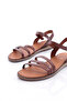 Women's Three-Striped Sandals Genuine Leather Brown 4157318 - 4