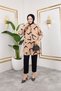 Women's Hijab Clothing & Sportswear Suitable Button Detail Stylish Patterned Woven Viscose Shirt-Tunic - 3