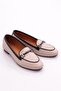 102-1 Women's Ballerina Flats with Iron Accessories Silver Genuine Leather - 2
