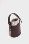 Brown Women's Contrast Stitching Bucket Hand and Shoulder Bag - 4