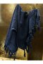 100% Cotton 50x90 Rib Pattern Navy Blue Bath Towel