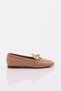 5001-23Y Women's Silver Stone Metal Buckle Loafer Nude