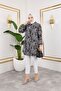 Women's Hijab Clothing & Sportswear Suitable Button Detail Stylish Patterned Woven Viscose Shirt-Tunic - 8