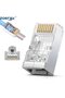 OD 1.2MM 50PCS ZoeRax 50pcs Shielded RJ45 Cat6 Cat6A Pass Through Connectors - 3 Prong 8P8C Gold Pla