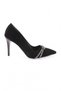 Women's Silver Stone Banded Evening Dress Shoes Black Velvet