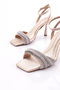 Women's Evening Dress Shoes Beige Satin 84262821 - 4