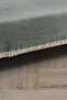 Armrest Cover with Fringes, 100% Cotton | Sofa Throw, 180x300 cm, Green - 4