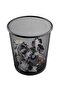 3-Pack Round Black Metal Mesh Wastebasket, Trash Bin for Kitchen, Bathroom, Office - 2