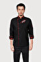 Embroidered Black Red Piping Cook Jacket
