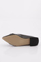 2805 Women's Pointed Toe Silver Stone Metal Buckle Ballerinas Black Patent Leather - 5