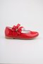 Girls' Red Color Ballet Shoes with Bows, Children's Ballet Shoes, Girls' Red Patent Leather Ballet Shoes with Stones. - 6