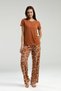 Summer Pajama Suit, Button-Down Collar, Short Sleeve, with Pockets and Print - 2