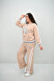 Women's Plus Size Corded Wide Leg Tracksuit Set 8164-25 - 4