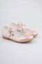 Girls' Ballet Shoes with Bows, Children's Ballet Shoes with Stones, Pink Color Ballet Shoes for Children. - 2
