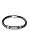 Polo Exchange Men's Leather Steel Bracelet
