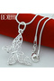 45cm DOTEFFIL 925 Sterling Silver Butterfly Pendant Necklace 18/20/22/24/28/30 inch Snake Chain For