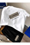 Plus Size Unisex Printed T-Shirt and Shorts Set