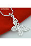 45cm DOTEFFIL 925 Sterling Silver Butterfly Pendant Necklace 18/20/22/24/28/30 inch Snake Chain For - 6