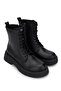Women's Genuine Leather Black Leather Casual Boots - 2