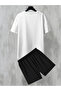 Plus Size Unisex Printed T-Shirt and Shorts Set - 2
