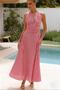 Red Plaid Midi Length Women's Dress Mg2350 - 2