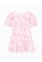 Lcw Kids Pink Floral Crinkle Ruffled Girl's Dress - 3