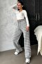 Gray Striped Women's Knitwear Pants Mg2342 - 4