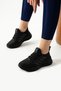 Women's Black Lace-Up Orthopedic Mesh Knitwear Lightweight Sole Style Sneakers Daily Walking Sports Shoes - 3