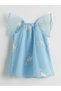 Lcw Kids Blue Crew Neck Girls Lace Dress - 3