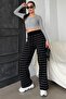 Anthracite Striped Women's Knitwear Trousers Mg2342 - 2