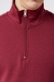 Mooncover Men's Half Zipper Warm Sweatshirt – Burgundy - 4
