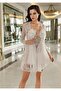 İmaj 5206 Satin Nightgown and Dressing Gown Set - Ecru