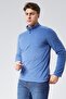 Mooncover Men's Stand Collar Fleece Sweatshirt – Standard Fit Blue - 5