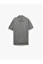 Buttoned Polo Collar Viscose Blended Short Sleeve Knitwear T-Shirt - 3