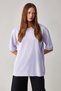 Betsy Women's 100% Cotton Crew Neck Short Sleeve Fit Relaxed Lilac T-Shirt - 3