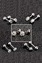 Gray Steel 5 Sets Stone Women Men Earrings Piercing Eb61By - 2
