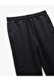 Zippered Pocket Cotton Stitching Detailed Lace up Waist Jogger Sweatpants - 5