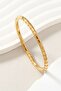 Gold Handcuff Design Steel Women's Bracelet Ev08Sr