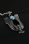 Eye of the Eagle Turquoise Stone Steel Men's Necklace ds86 - 3