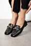 Women's Black Leather Ballerinas