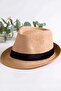 قبعة صيفية من القش فيدورا للجنسين - 2