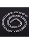 7.5mm wide 66cm long Stainless Steel Figaro Necklace 3:1 Steel Chain Hiphop Three Room One NK Neckla - 3