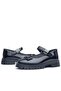 Black Patent Leather Thick Soled Velcro Girls' Ballerina School Shoes - 8
