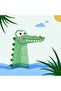 طقم مفروشات أطفال مفرد عضوي مزدوج الجوانب - نمط تمساح - سلسلة Croc a Dream - 3